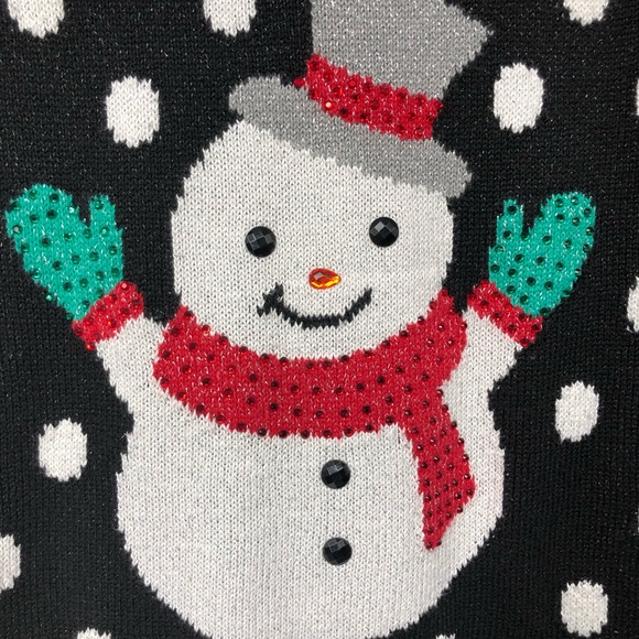 Justice Girls Snowman Snow Day Sweater with Beads Long for Leggings SZ 12 Winter - Picture 3 of 8